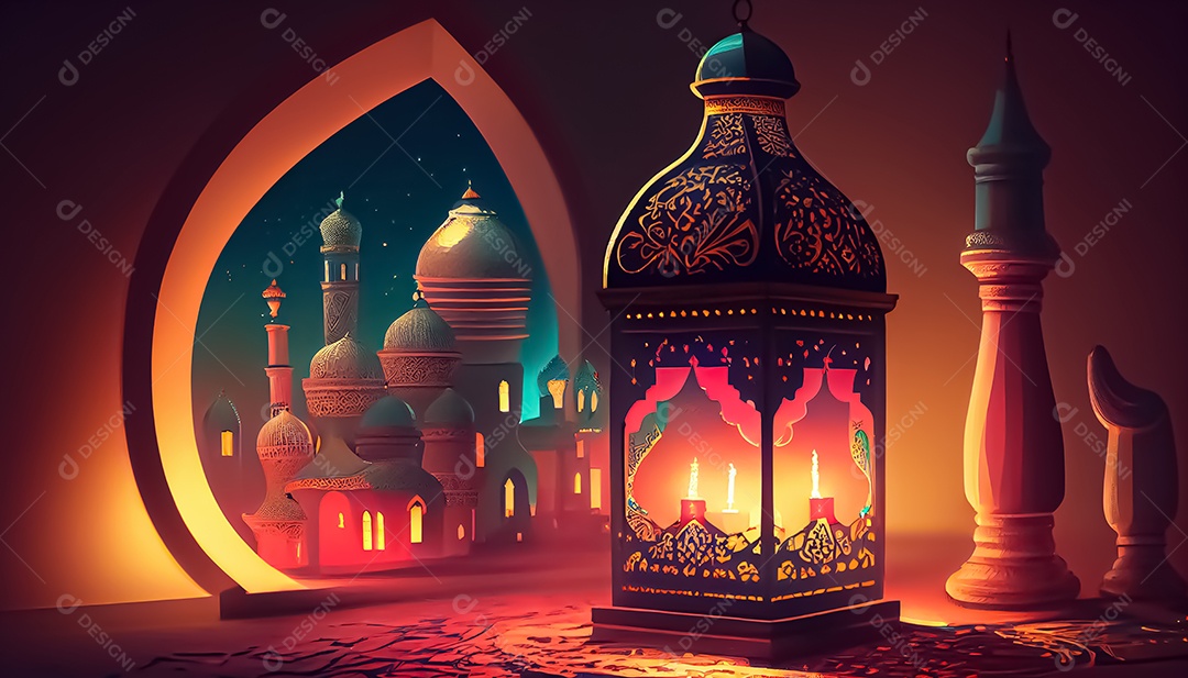 Ramadan Mubarak cartoon Ramadan o tempo sagrado para oração