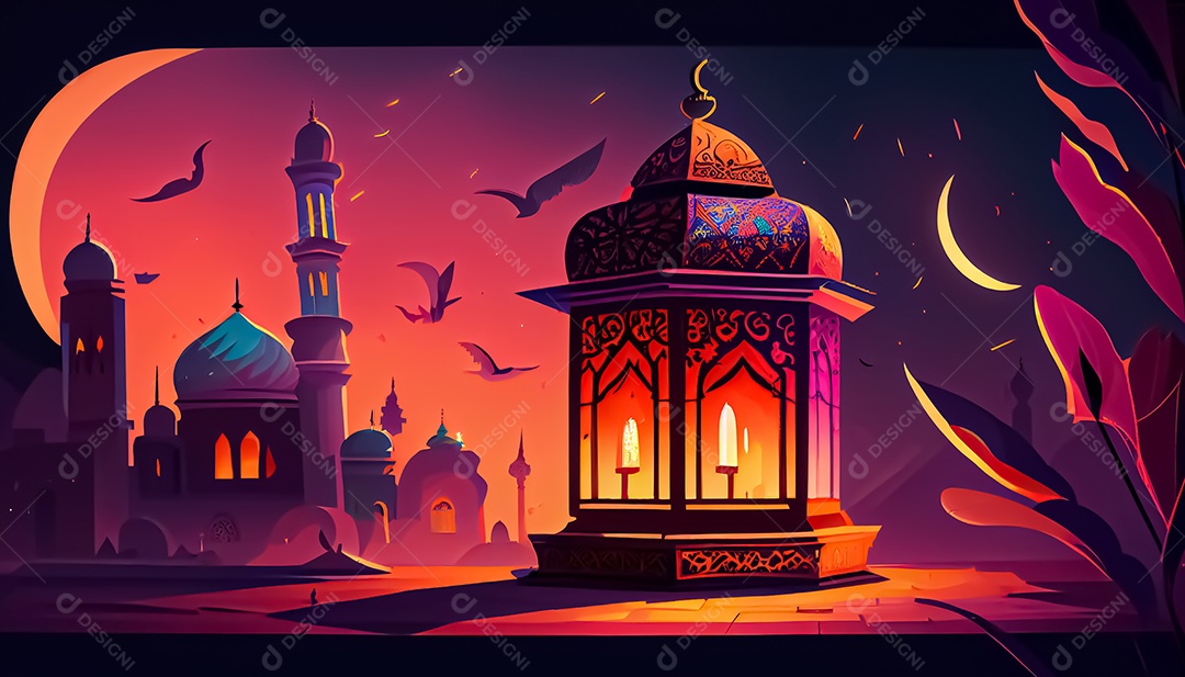 Ramadan Mubarak cartoon Ramadan o tempo sagrado para oração