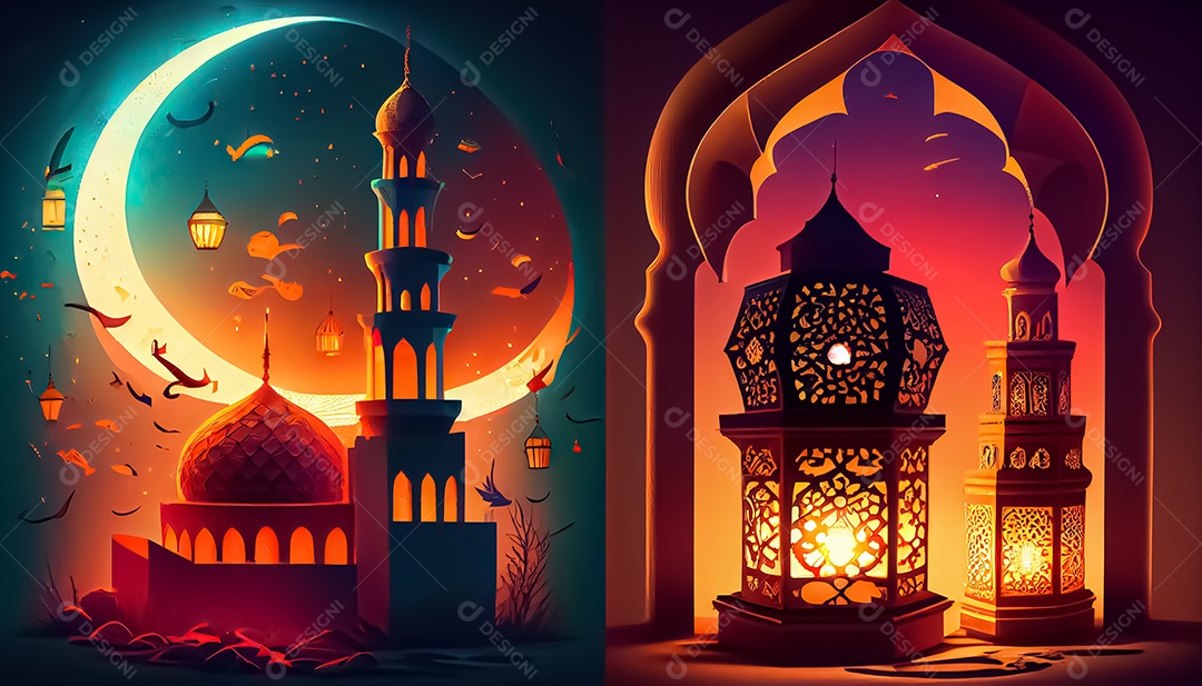 Ramadan Mubarak cartoon Ramadan o tempo sagrado para oração