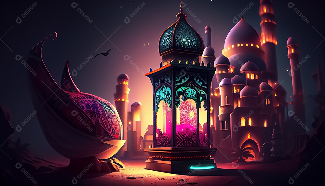 Ramadan Mubarak cartoon Ramadan o tempo sagrado para oração