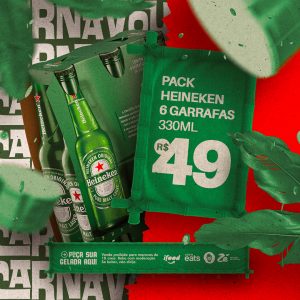 Pack Heineken 6 Garrafas 330Ml 49,00 Cervejaria Carnaval Social Media PSD Editável
