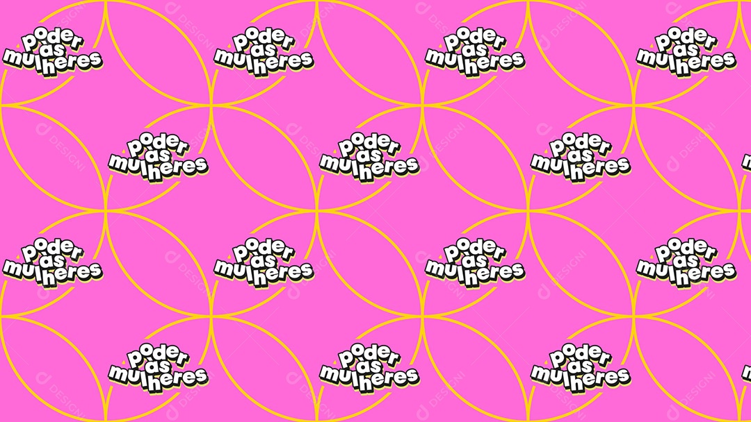 Pattern Padrões Geométricos Texto Poder às Mulheres Em Fundo Rosa Vetor AI + PAT