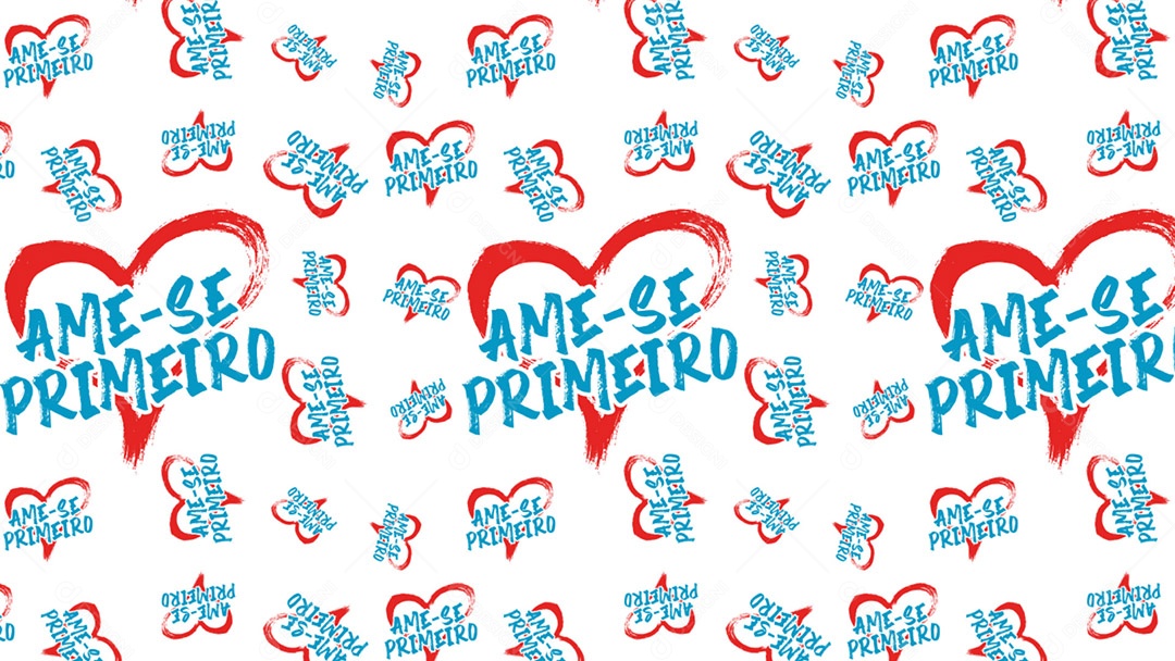 Pattern Padrões Geométricos Texto Mulher Ame-Se Primeiro Em Fundo Branco Vetor AI + PAT