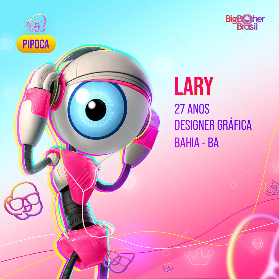 Post Feed Pipoca Big Brother Brasil Reality Show BBB Social Media PSD Editável