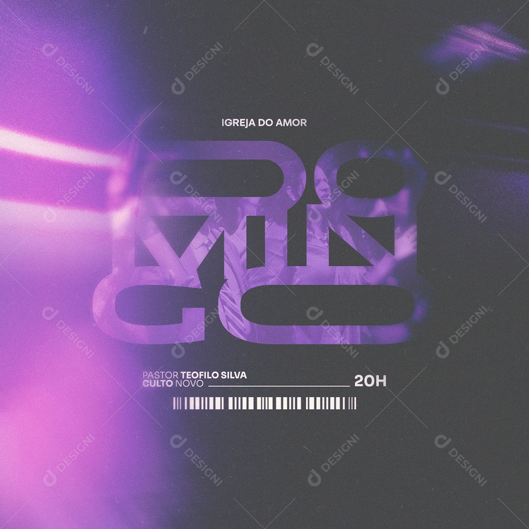 Igreja Do Amor Pastor Teofilo Silva Culto Domingo Flyer Gospel Social Media PSD Editável