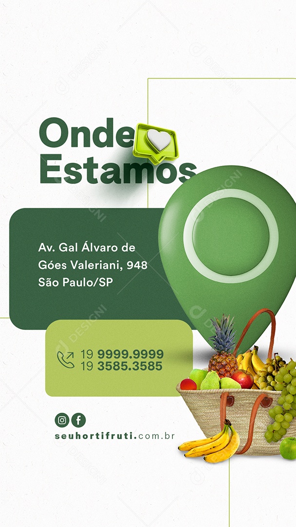 Story Onde Estamos Hortifruti Social Media PSD Editável