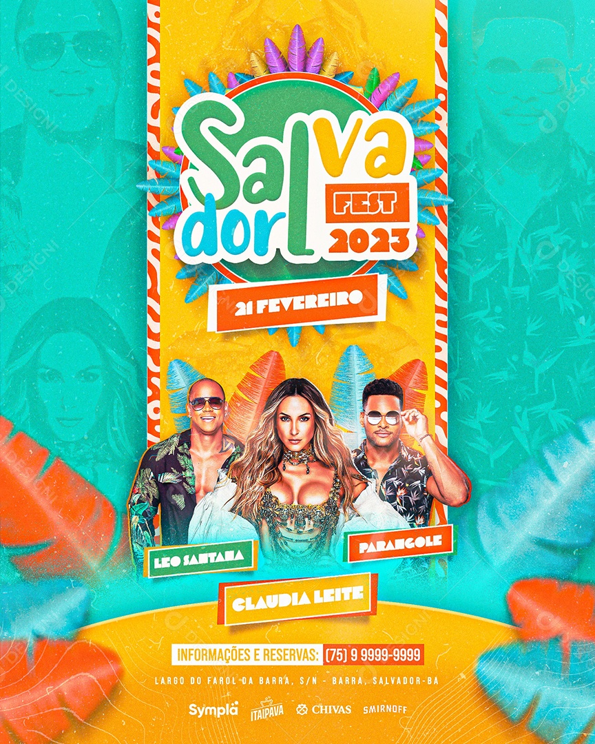 Flyer Salvador Fest 2023 Venha Conferir Social Media PSD Editável