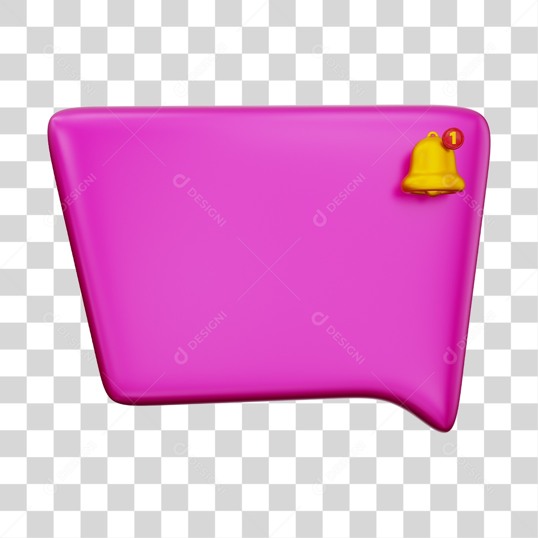 Caixa de Mensagem e Notificação Elemento 3D Rosa PNG Transparente