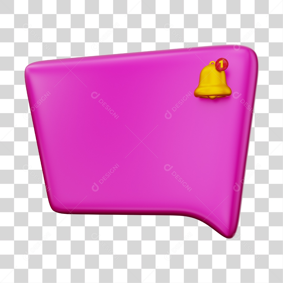 Caixa de Mensagem e Notificação Elemento 3D Rosa PNG Transparente
