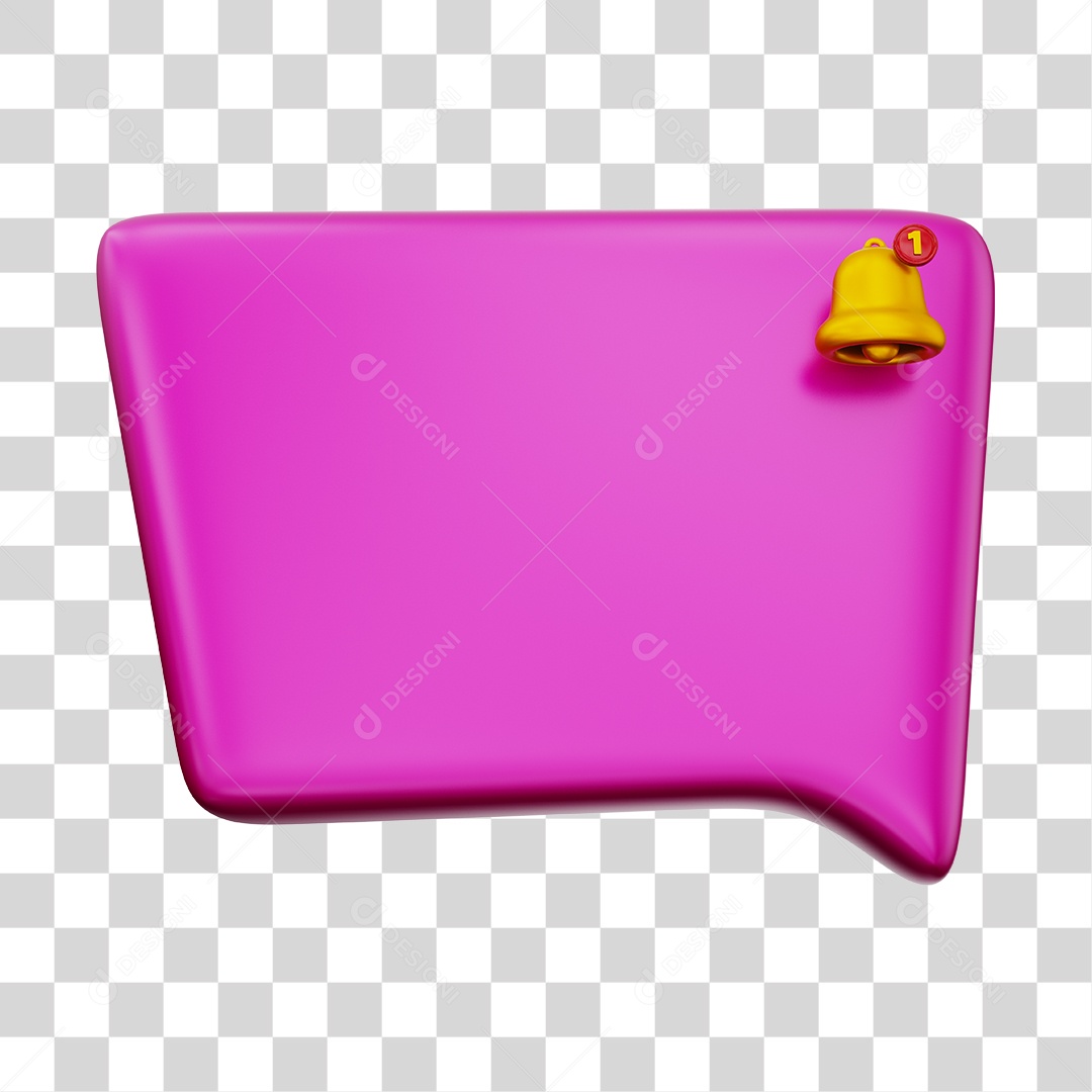 Caixa de Mensagem e Notificação Elemento 3D Rosa PNG Transparente