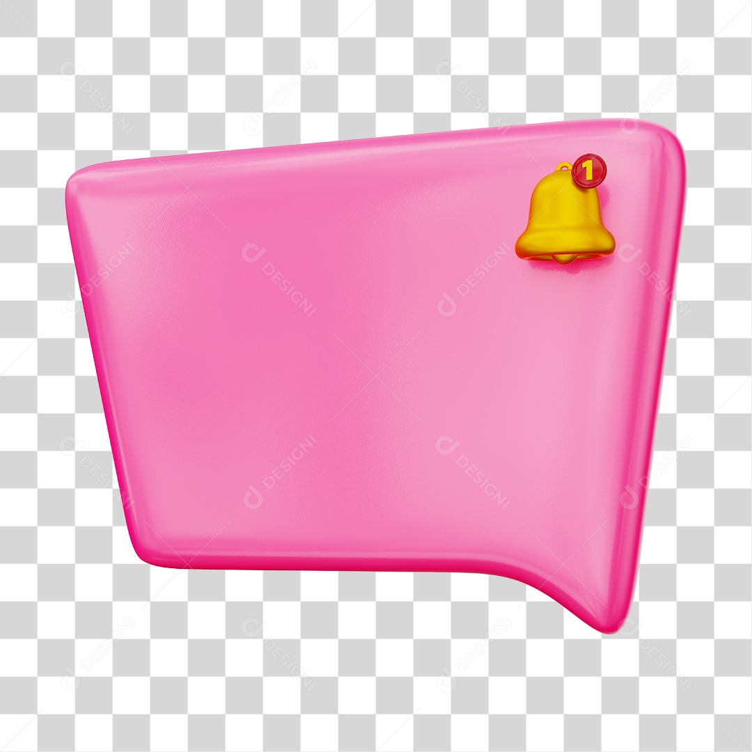 Caixa de Mensagem e Notificação Elemento 3D Rosa PNG Transparente