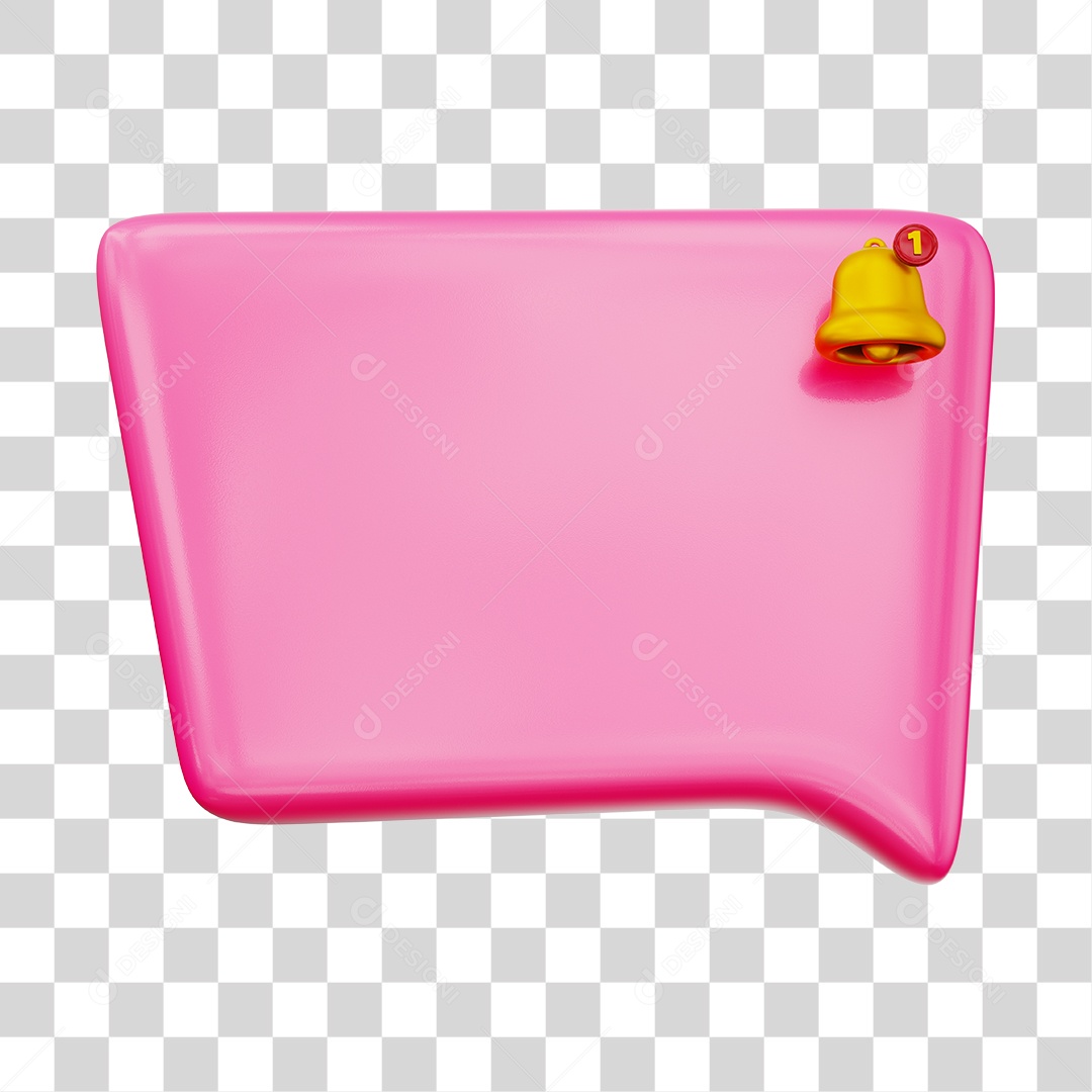 Caixa de Mensagem e Notificação Elemento 3D Rosa PNG Transparente