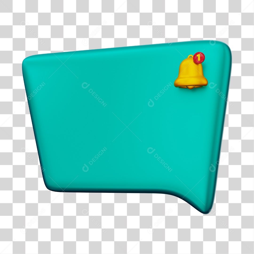 Caixa de Mensagem e Notificação Elemento 3D Azul Marinho PNG Transparente