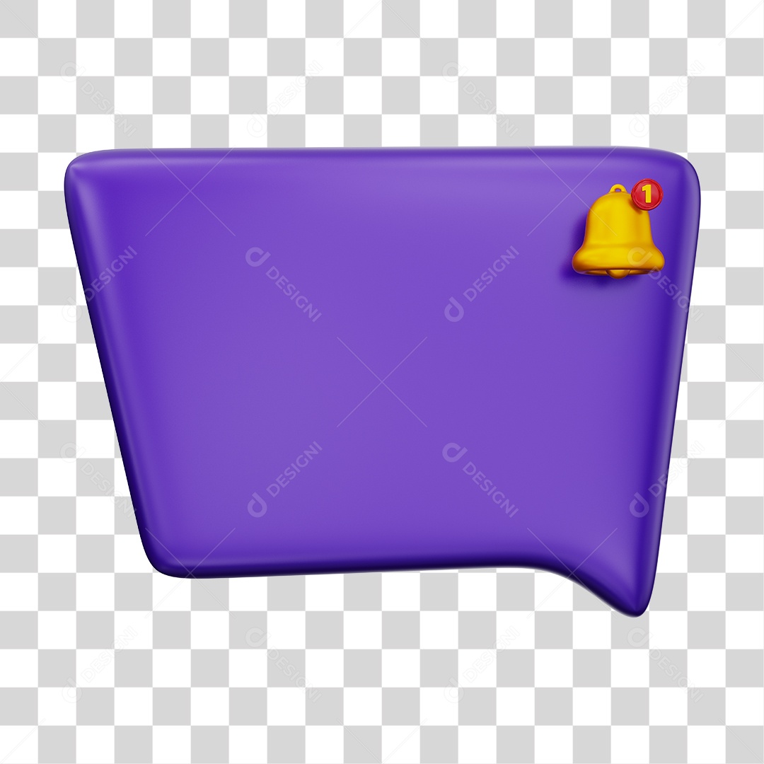Transparent PNG Purple 3D Element Message and Notification Box
