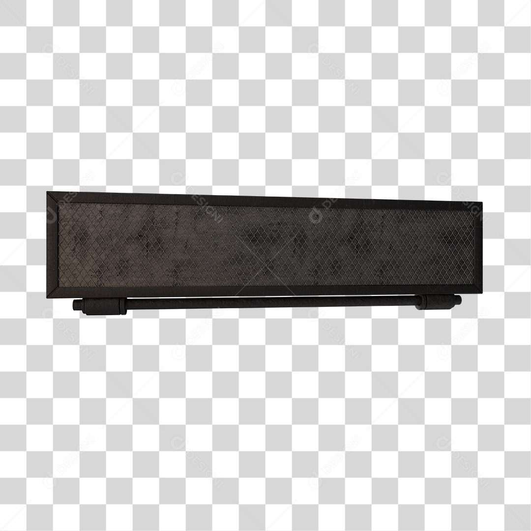 Placa de Metal Elemento 3D para Composição PNG Transparente