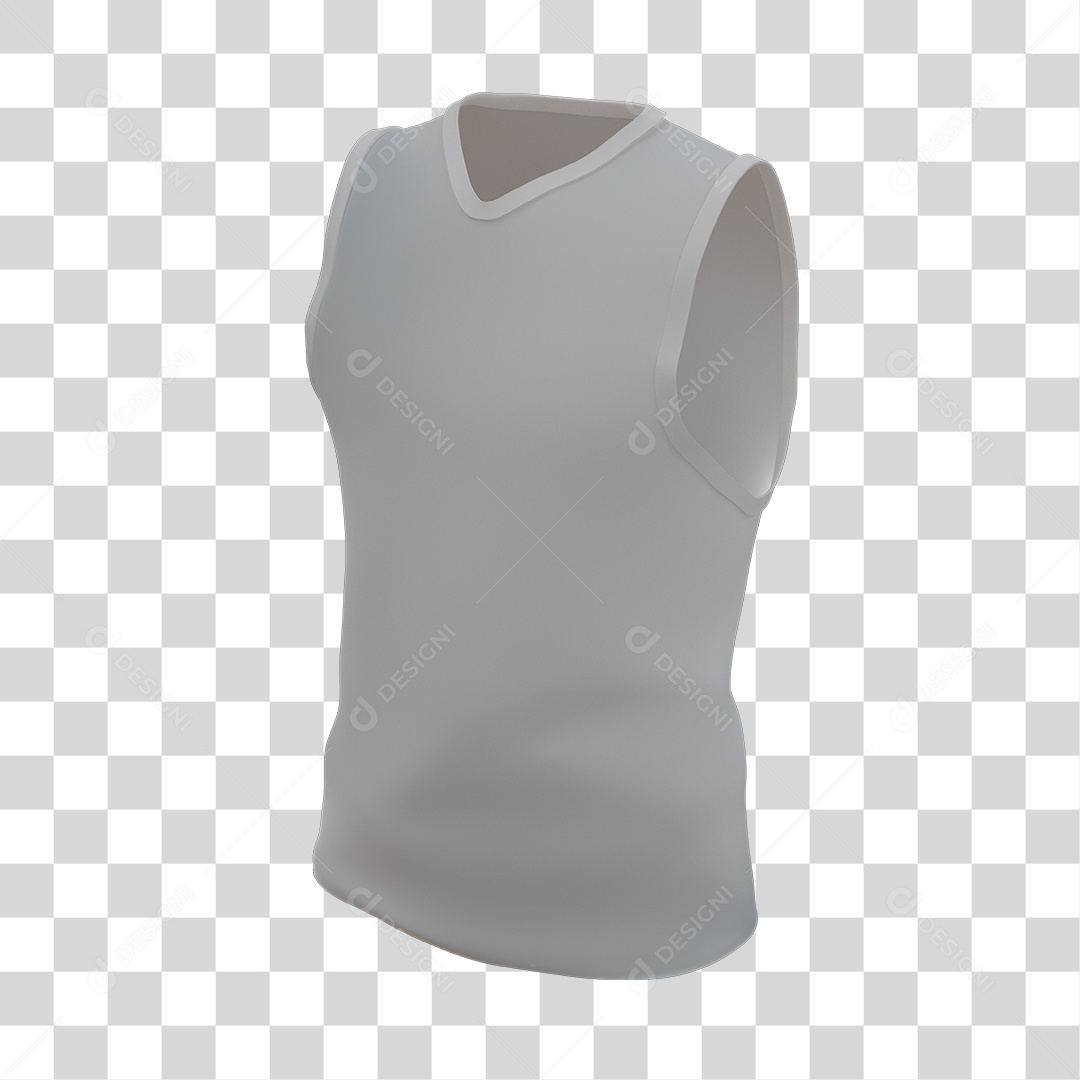 Camisa Branca Elemento 3D para Composição PNG Transparente