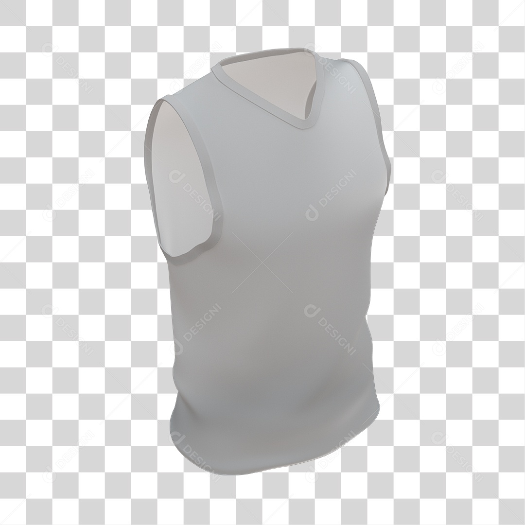 Camisa Branca Elemento 3D para Composição PNG Transparente