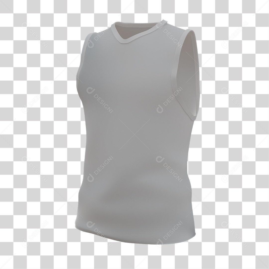 Camisa Branca Elemento 3D para Composição PNG Transparente