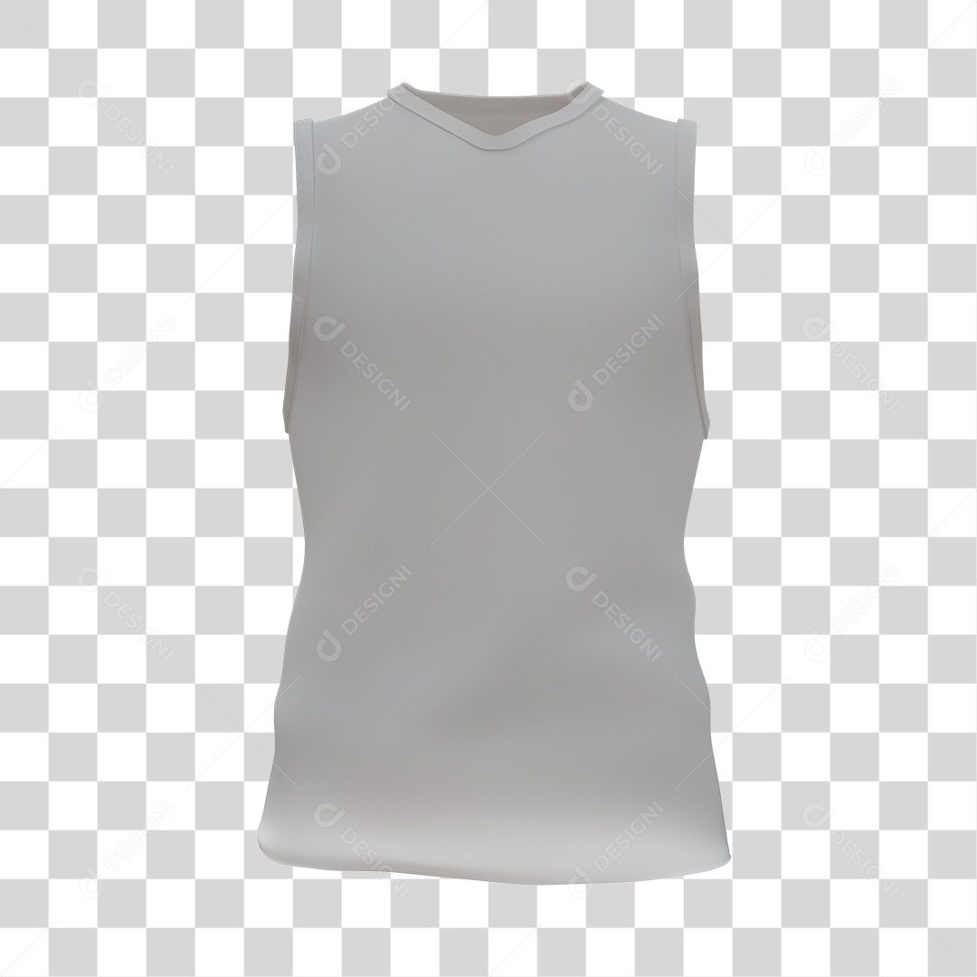 Camisa Branca Elemento 3D para Composição PNG Transparente