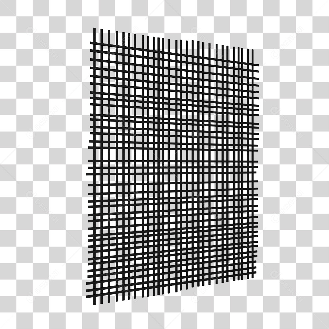 Grade Metálico Elemento 3D para Composição PNG Transparente