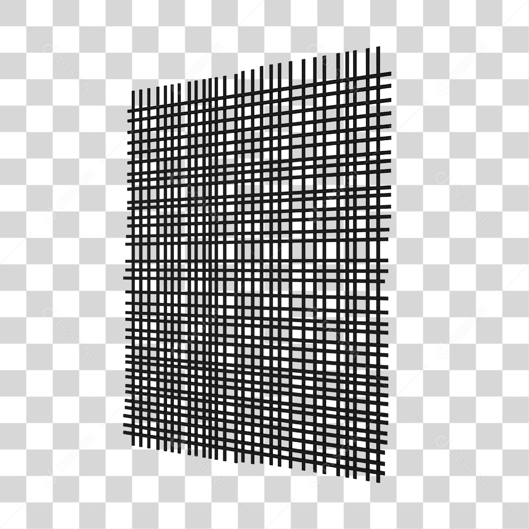Grade Metálico Elemento 3D para Composição PNG Transparente