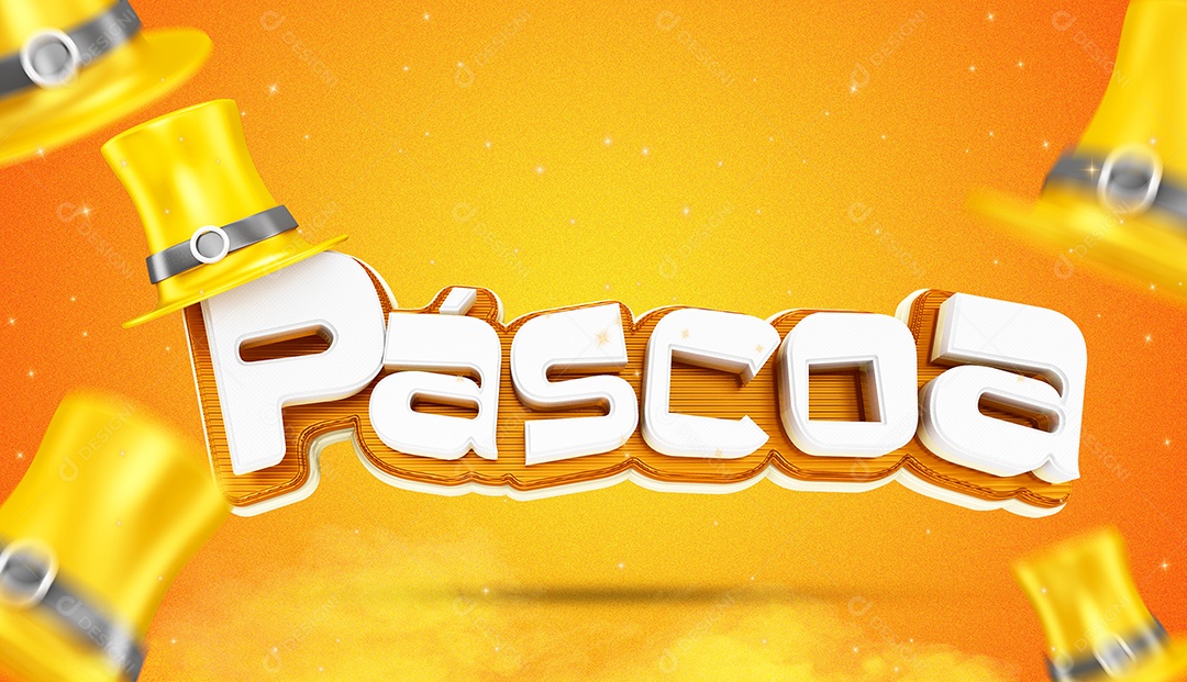 Selo 3D Para Composição Páscoa PSD