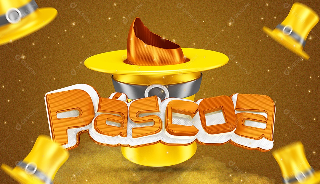 Selo 3D Para Composição Páscoa PSD