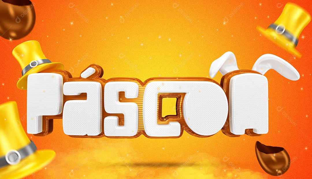 Selo 3D Para Composição Páscoa PSD