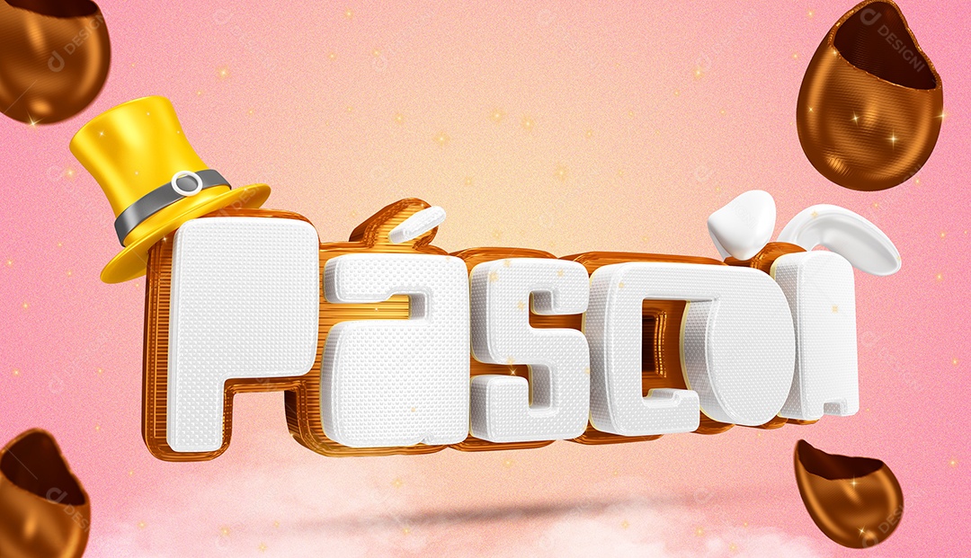 Selo 3D Para Composição Páscoa PSD