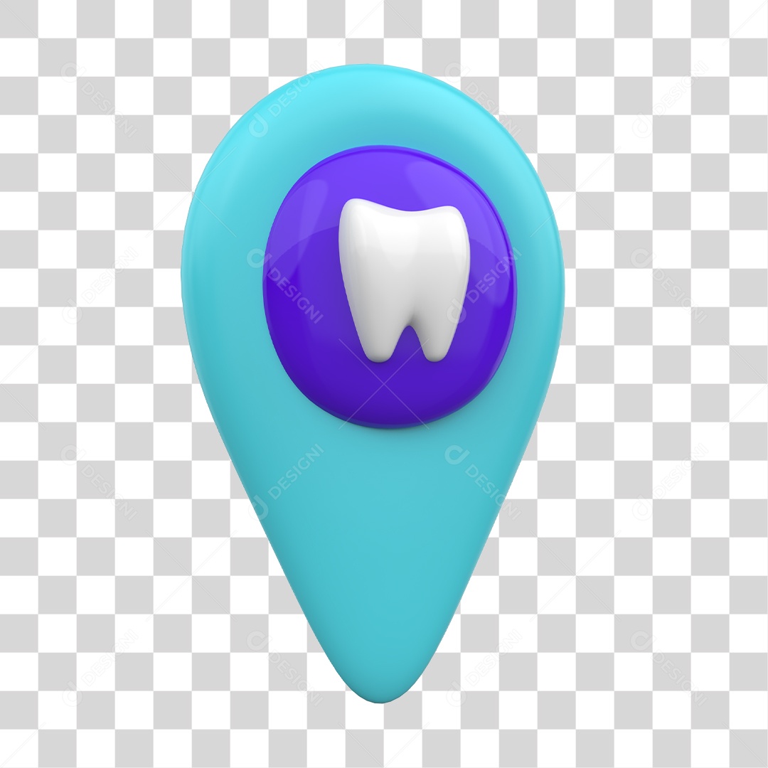 Pin de Localização de Dentista Elemento 3D PNG Transparente