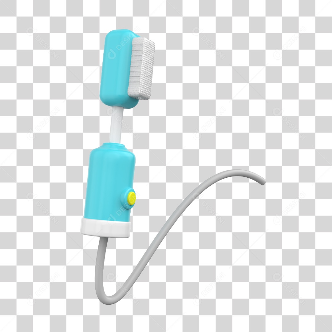 Escova Elétrica Elemento 3D para Composição PNG Transparente