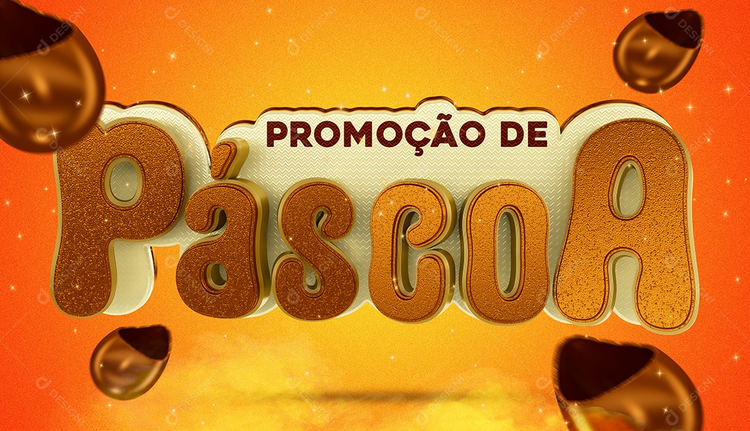Selo 3D Para Composição Promoção de Páscoa PSD