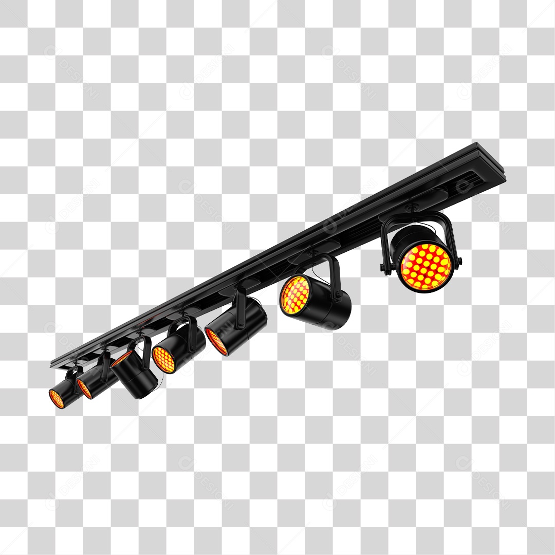 Refletores de Luz Elemento 3D para Composição PNG Transparente