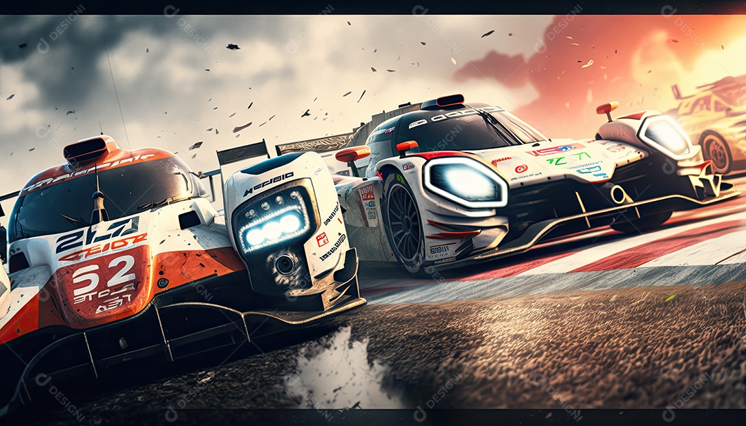 ilustração de carro de corrida