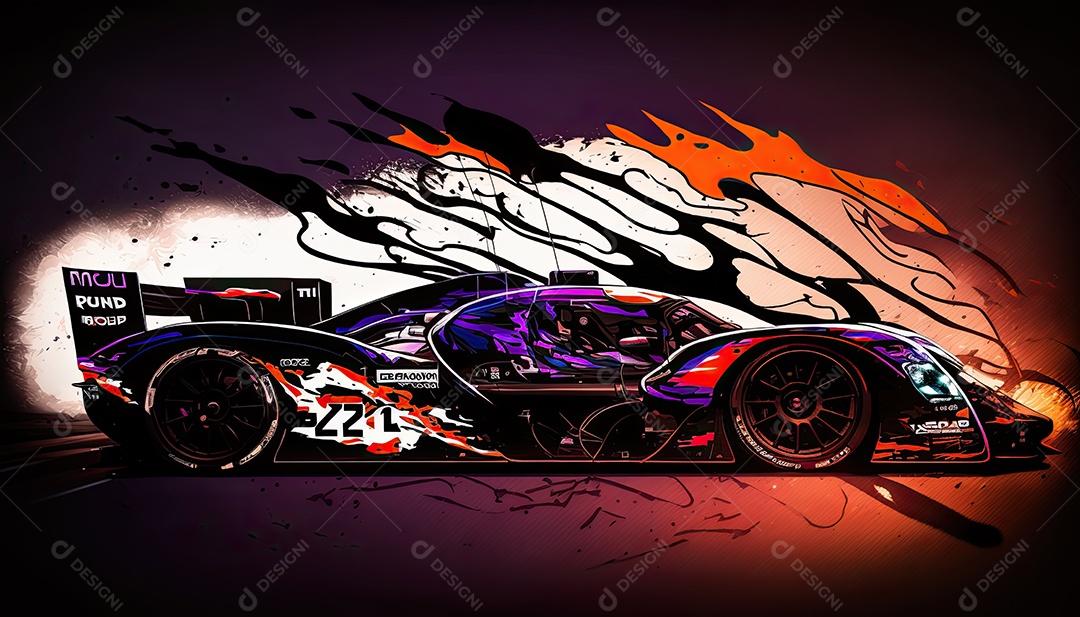 ilustração de carro de corrida