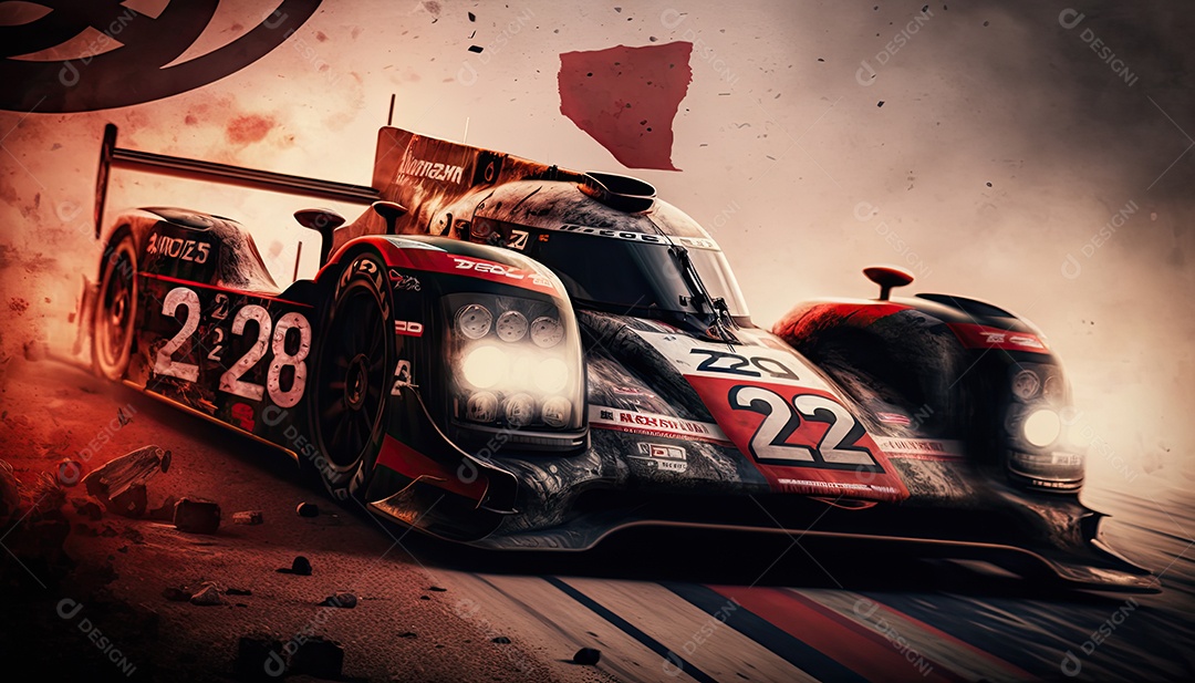 ilustração de carro de corrida