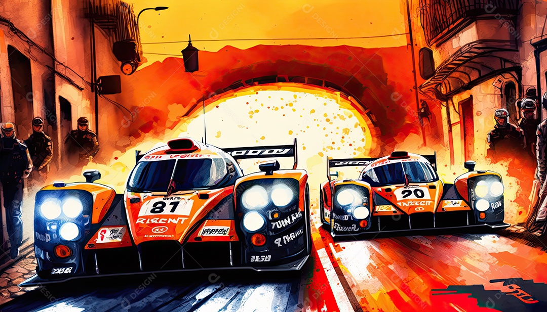 ilustração de carro de corrida