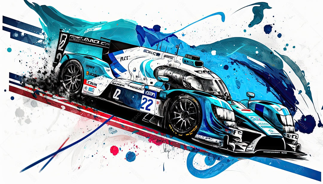 ilustração de carro de corrida