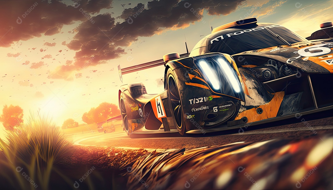 ilustração de carro de corrida