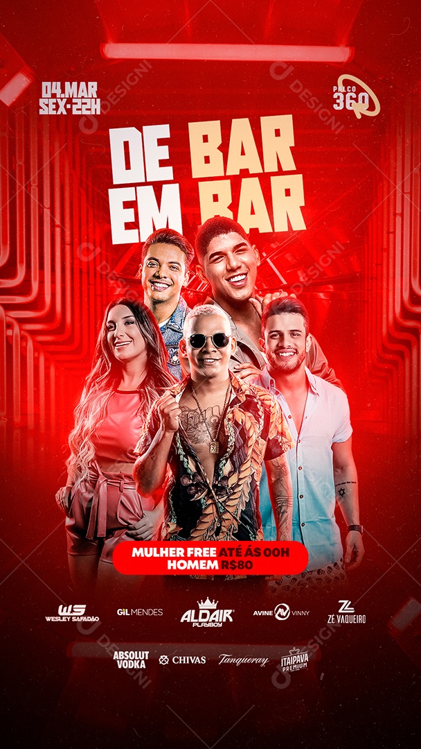 Story De Bar Em Bar Wesley Safadão Gil Mendes Aldair Playboy Avine Vinny Zé Vaqueiro Flyer Social Media PSD Editável