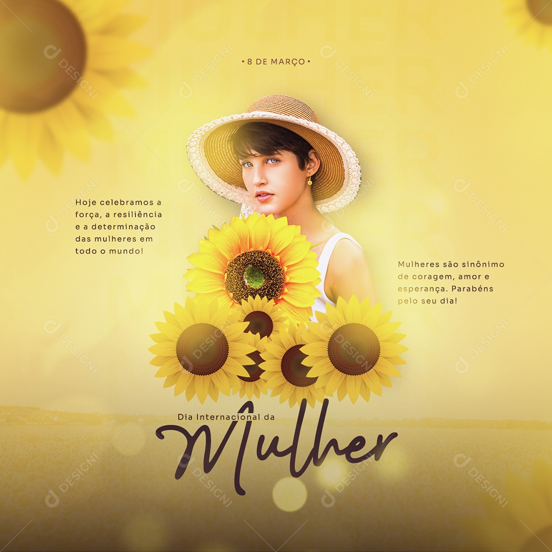 Hoje Celebramos a Força Dia Internacional Da Mulher Social Media PSD Editável