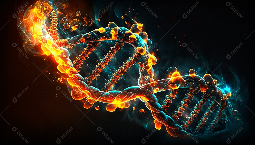 Detalhes molécula de DNA.