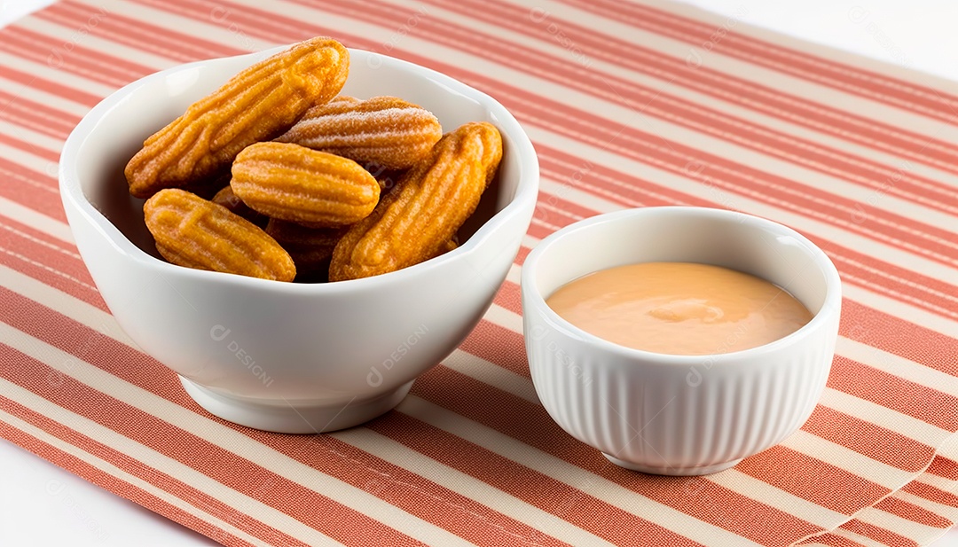 Churros sobre uma mesa de madeira.