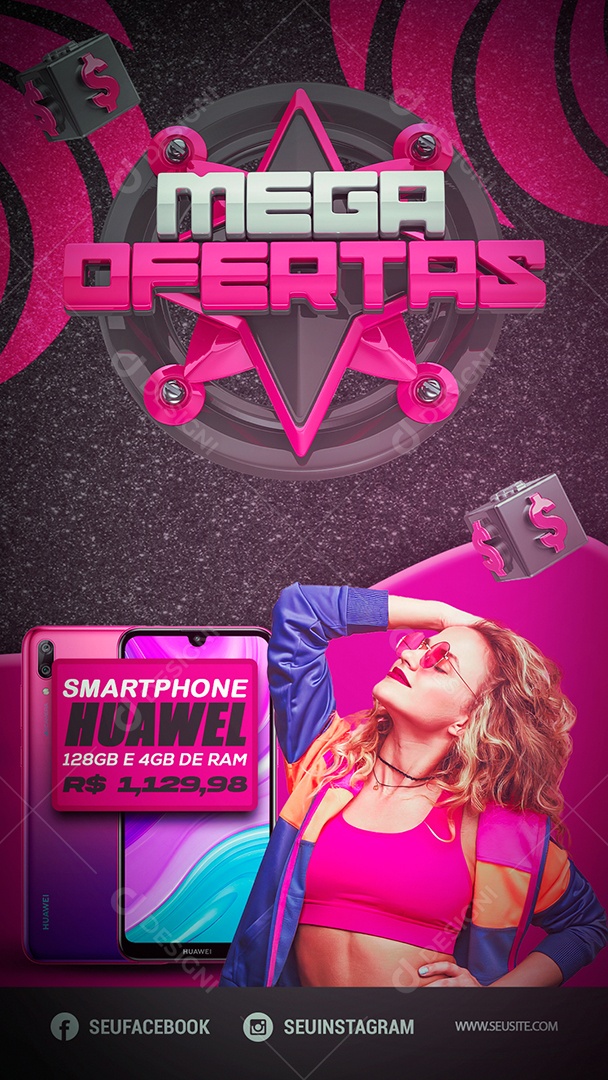 Story Mega Ofertas Venha Conferir Social Media PSD Editável