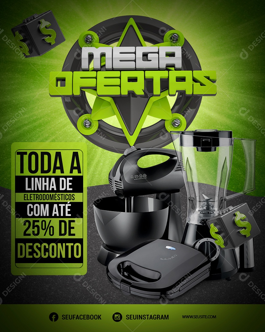 Mega Ofertas Venha Conferir Social Media PSD Editável