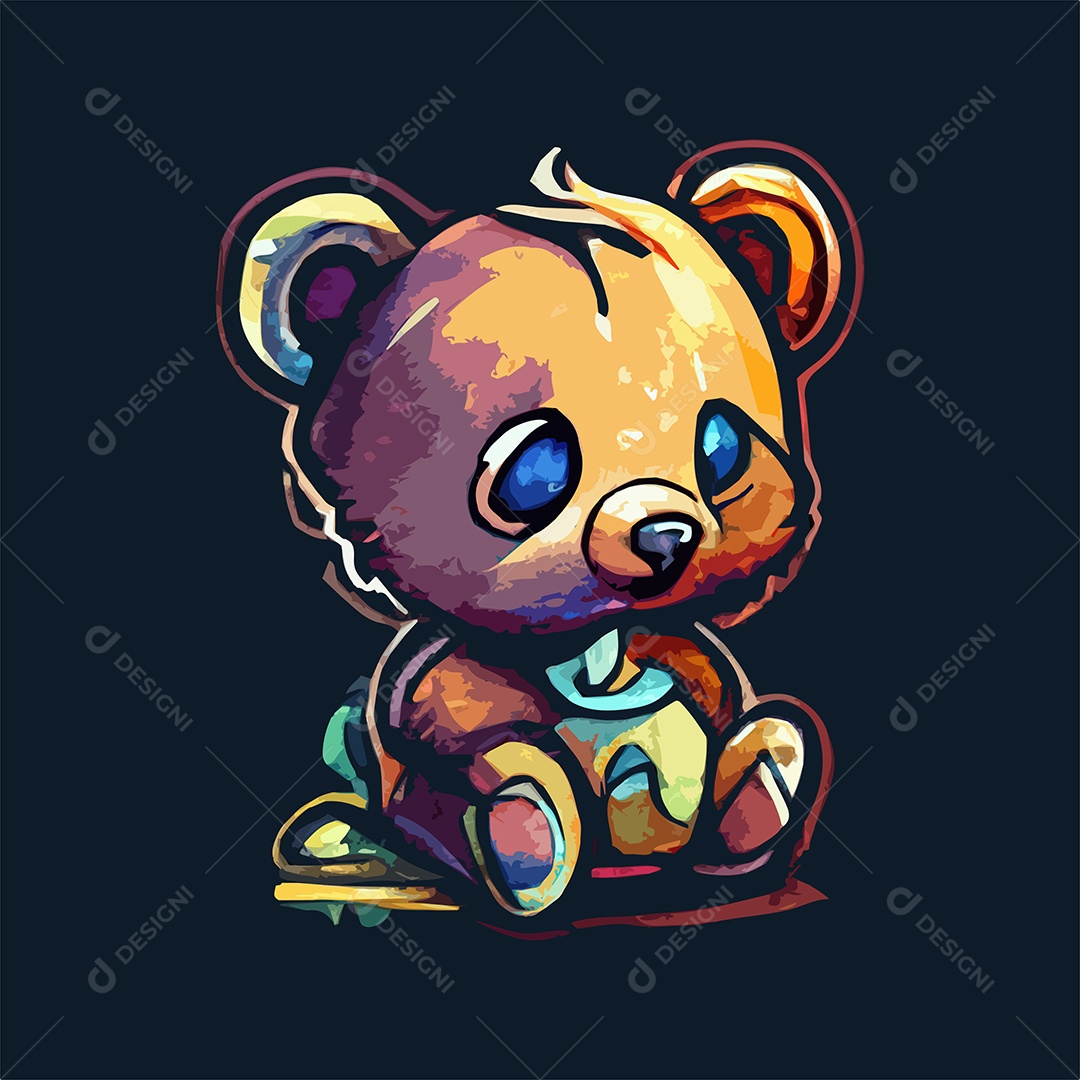 Ilustração Urso de Pelúcia Vetor EPS Editável