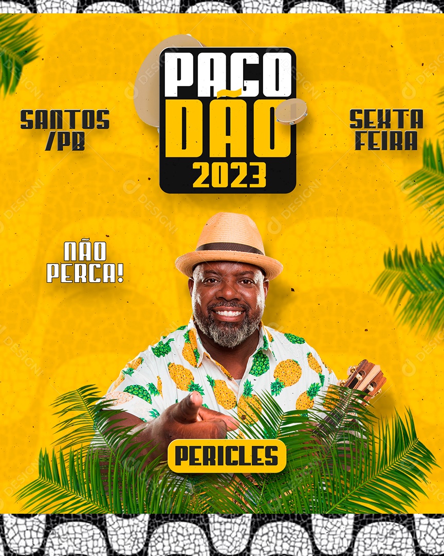 Flyer Pagodão 2023 Cantor Pericles Social Media PSD Editável