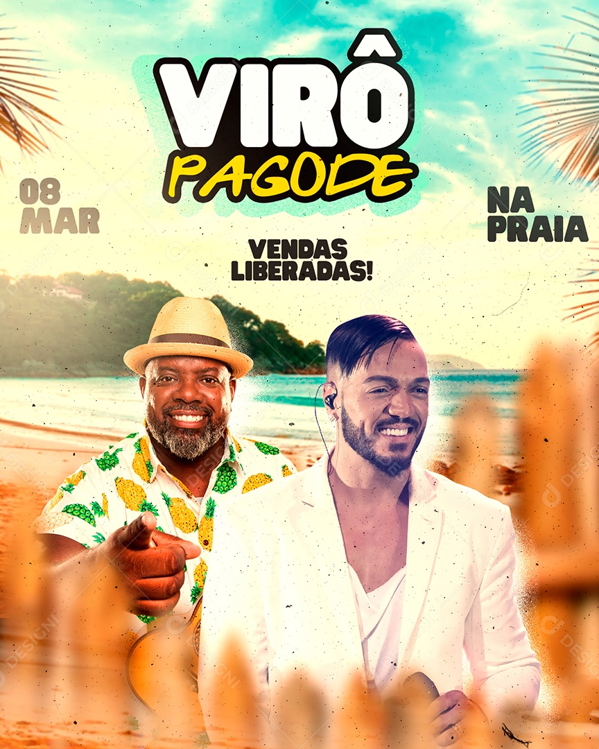 Flyer Virô Pagode Cantor Pericles Social Media PSD Editável