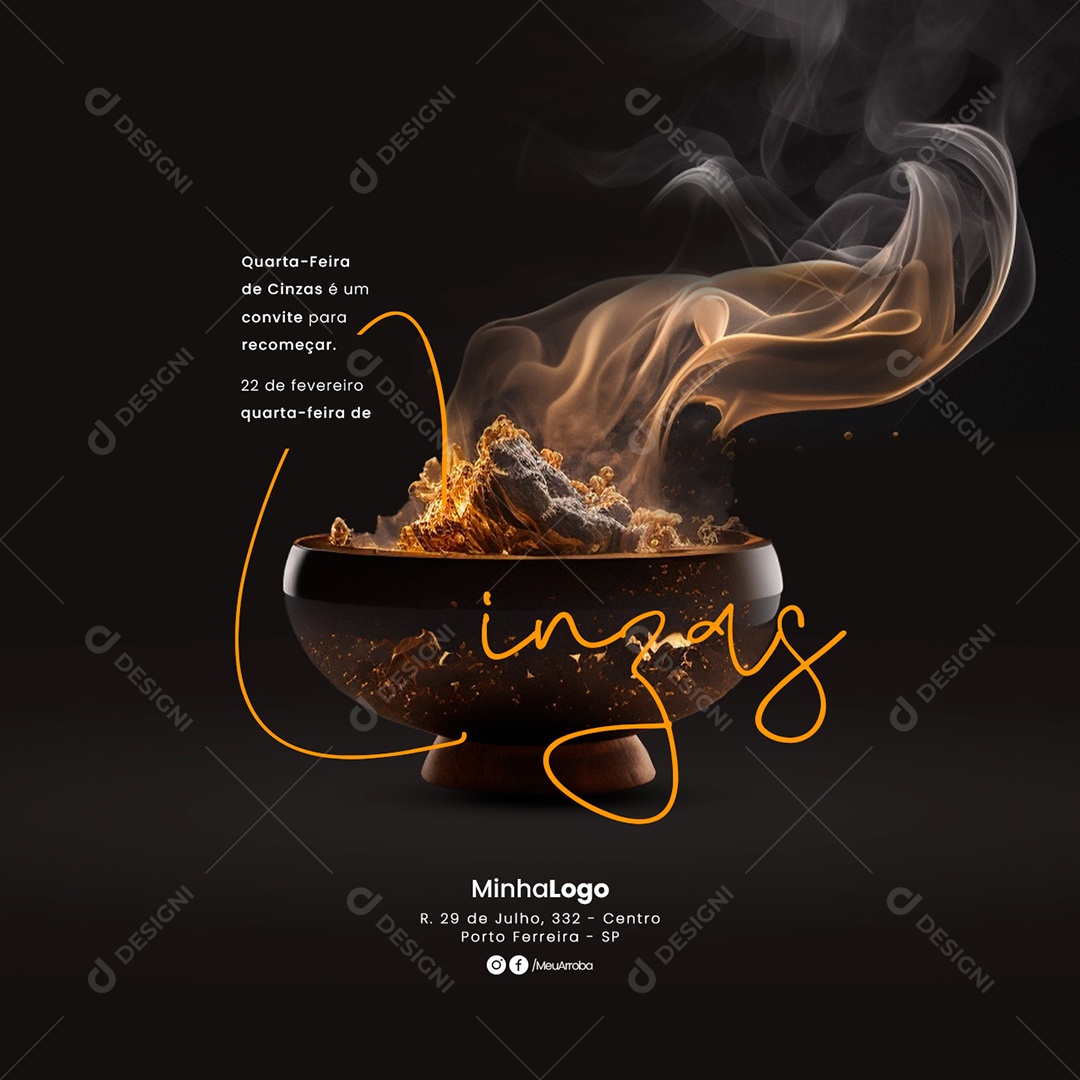 Social Media Quarta-Feira de Cinzas PSD Editável