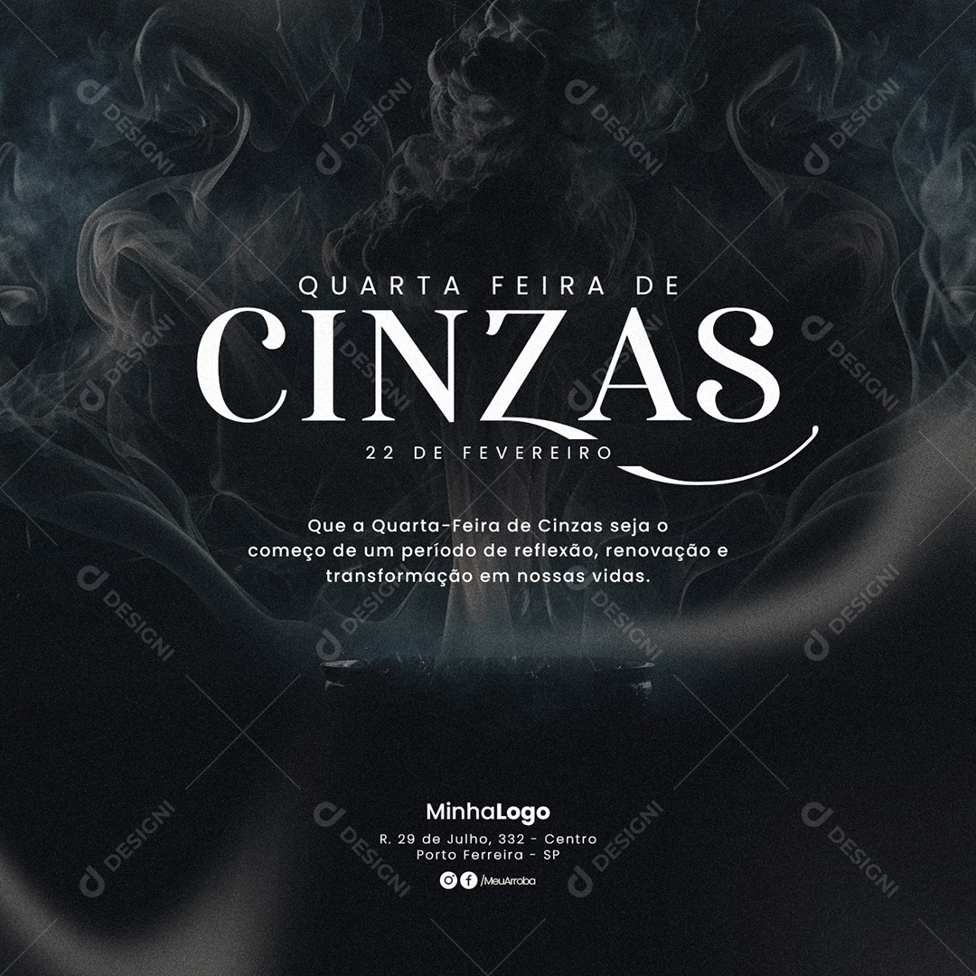 Social Media Quarta-Feira de Cinzas PSD Editável